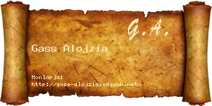 Gass Alojzia névjegykártya